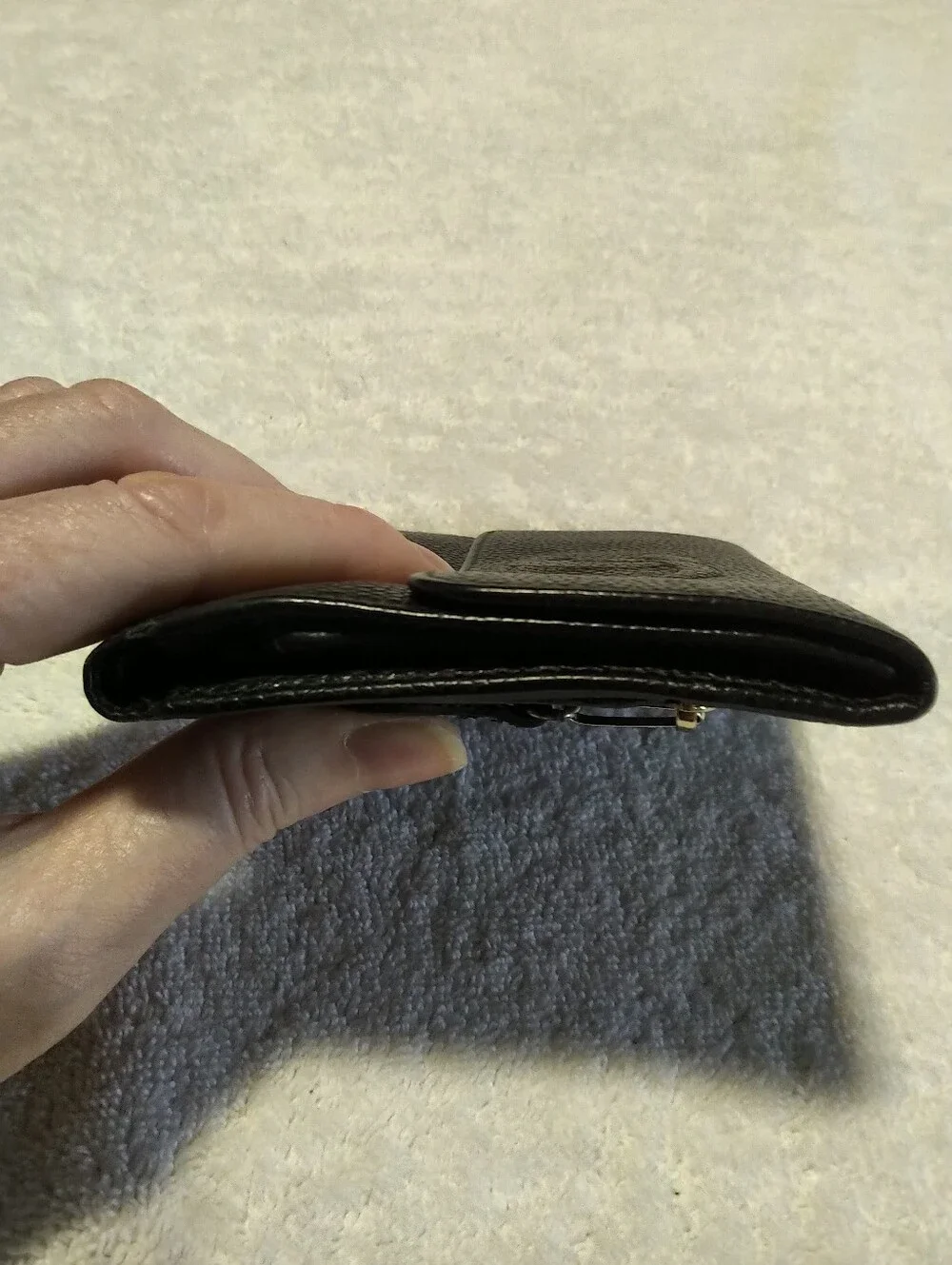 Authentic CHANEL Vintage Black Caviar Leather Wallet